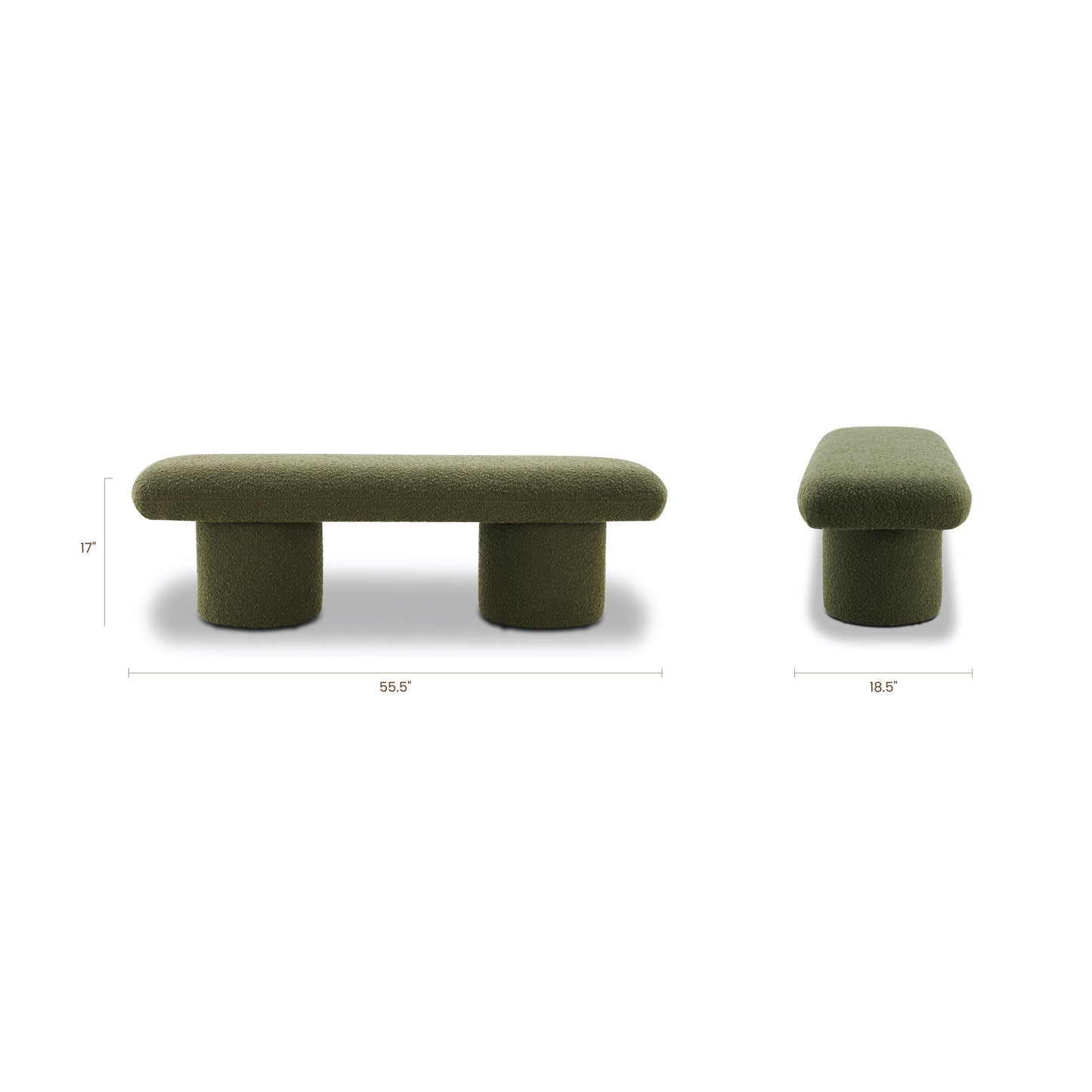 Este Bench | Fern Green Boucle