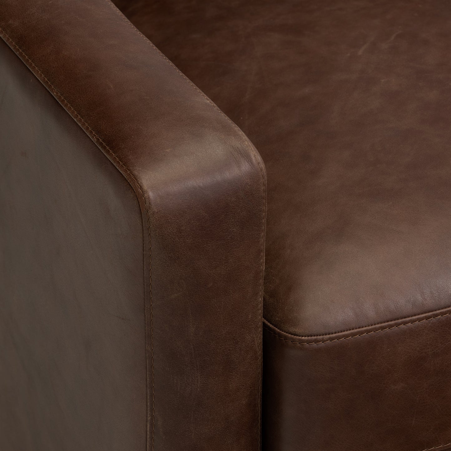 Sorrento Leather Lounge Chair | Chocolate Brown