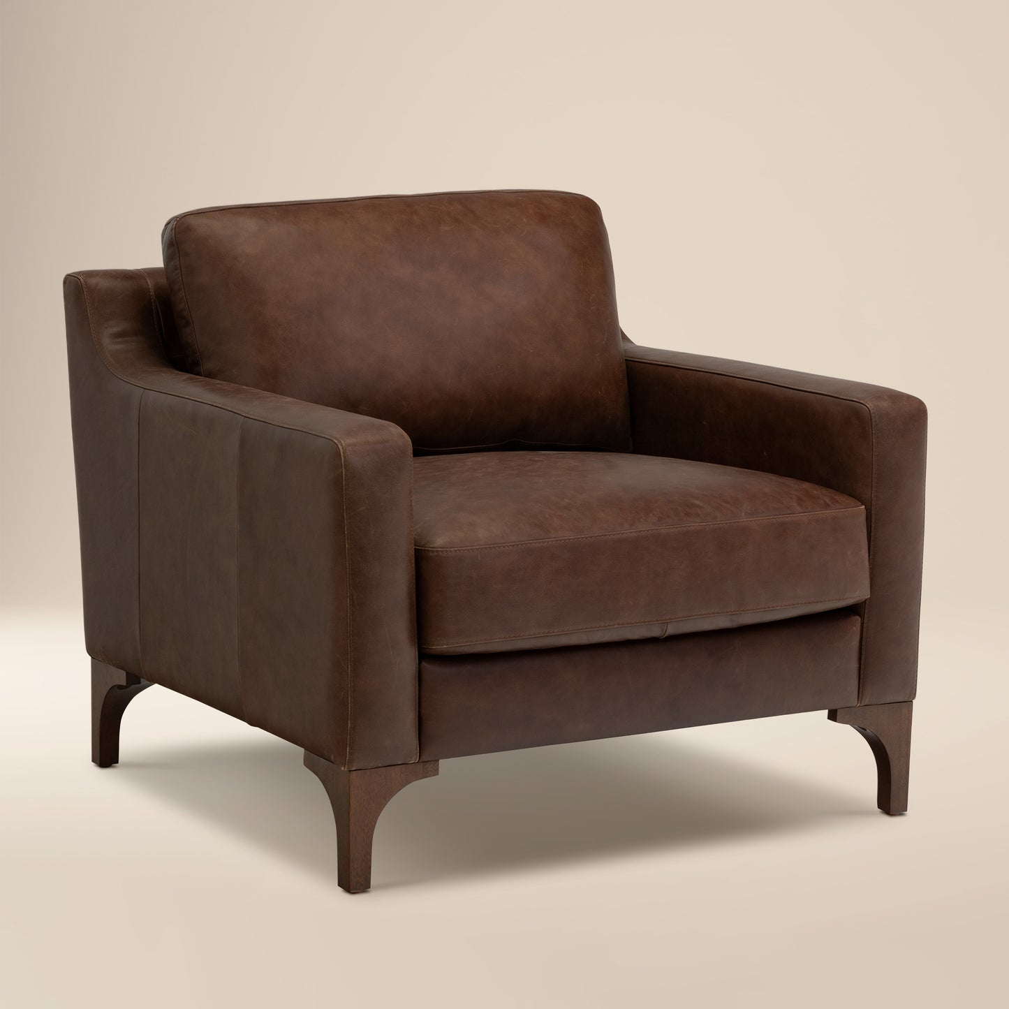 Sorrento Leather Lounge Chair | Chocolate Brown