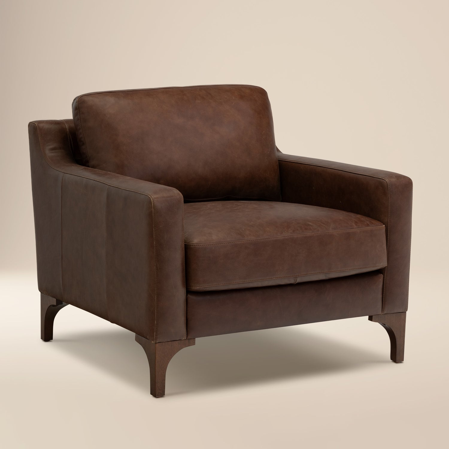 Sorrento Leather Lounge Chair | Chocolate Brown 
