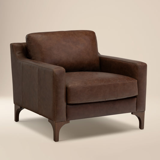 Sorrento Leather Lounge Chair | Chocolate Brown