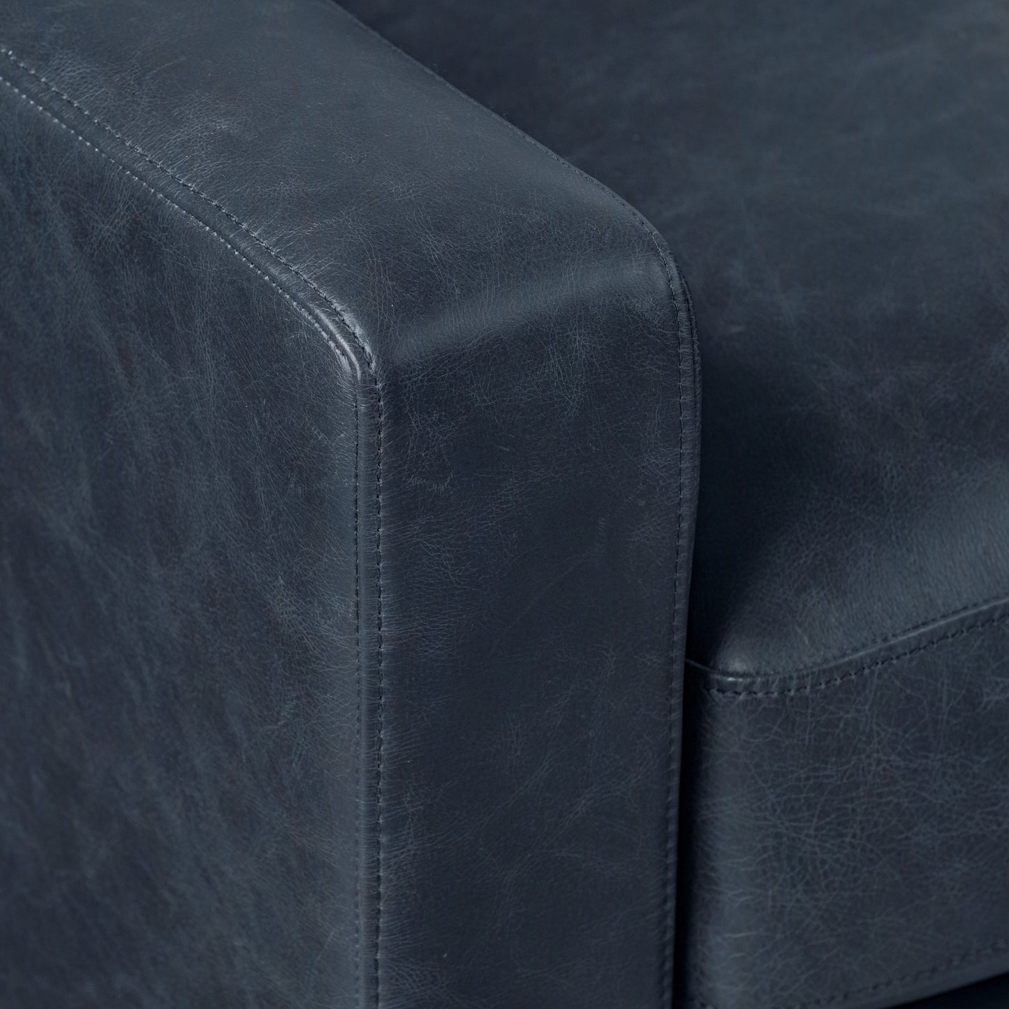 Sorrento Leather Lounge Chair | Nightfall Blue