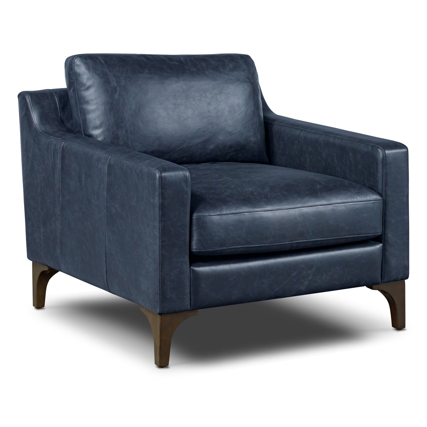 Sorrento Leather Lounge Chair | Nightfall Blue
