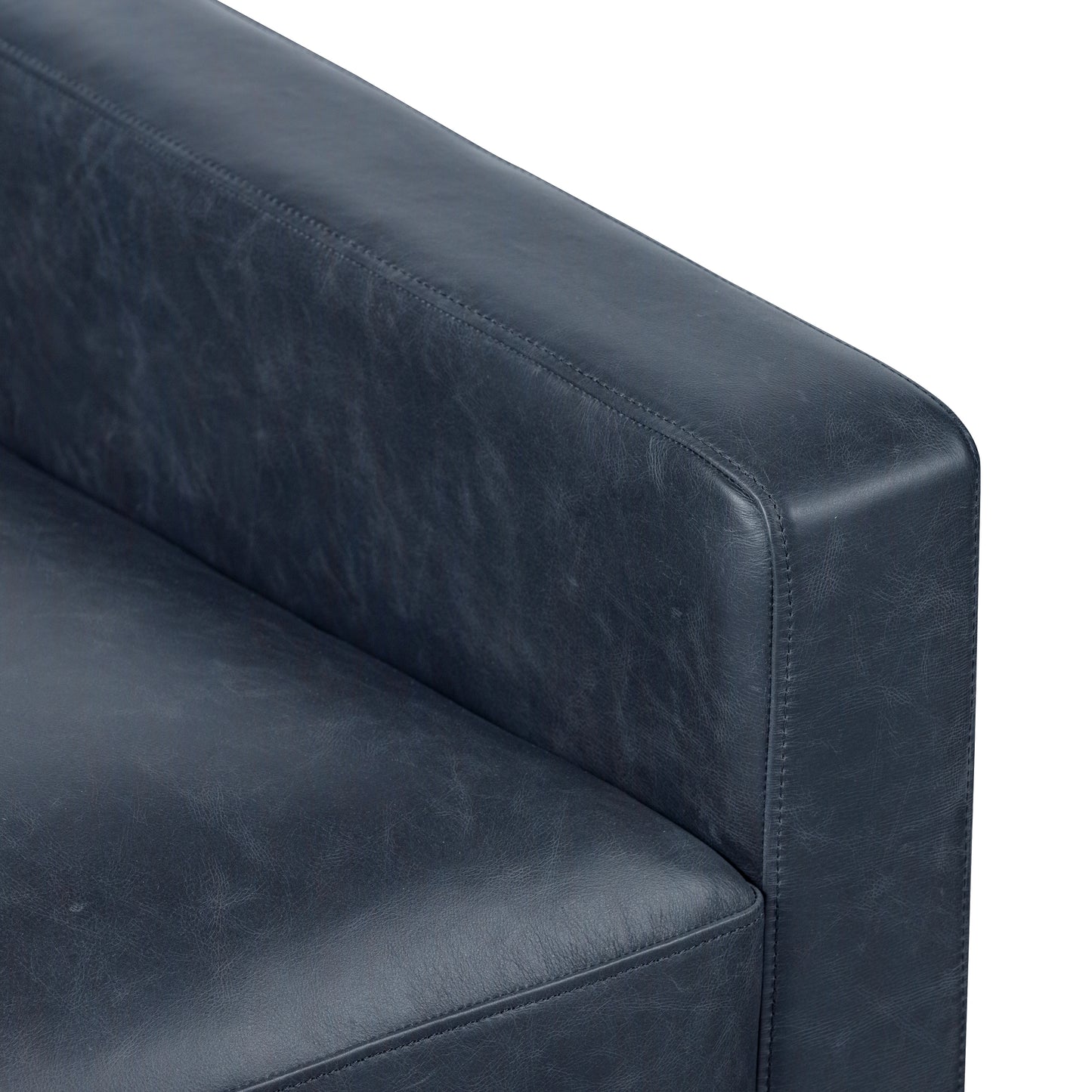 Sorrento Leather Lounge Chair | Nightfall Blue