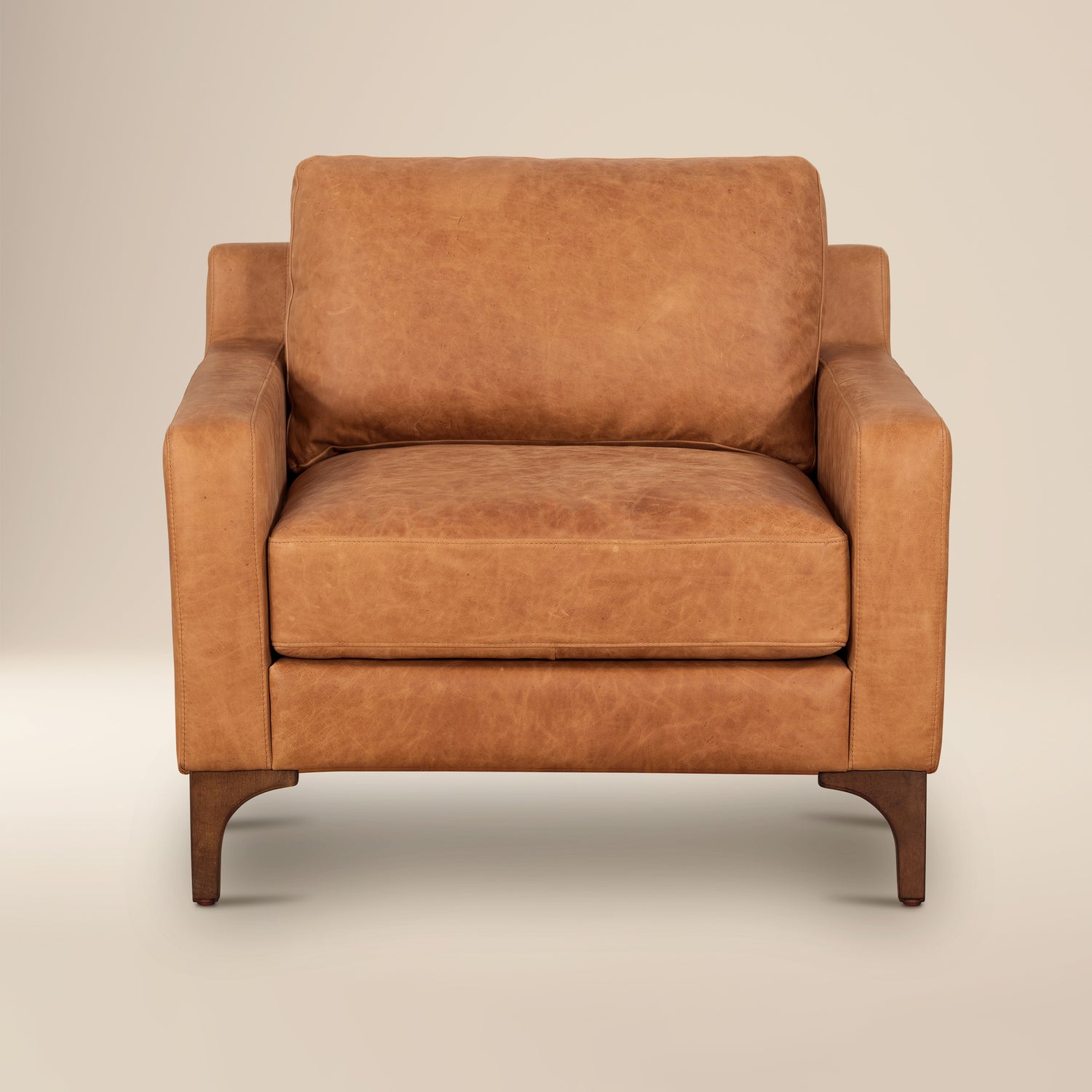 Sorrento Leather Lounge Chair | Cognac Tan 