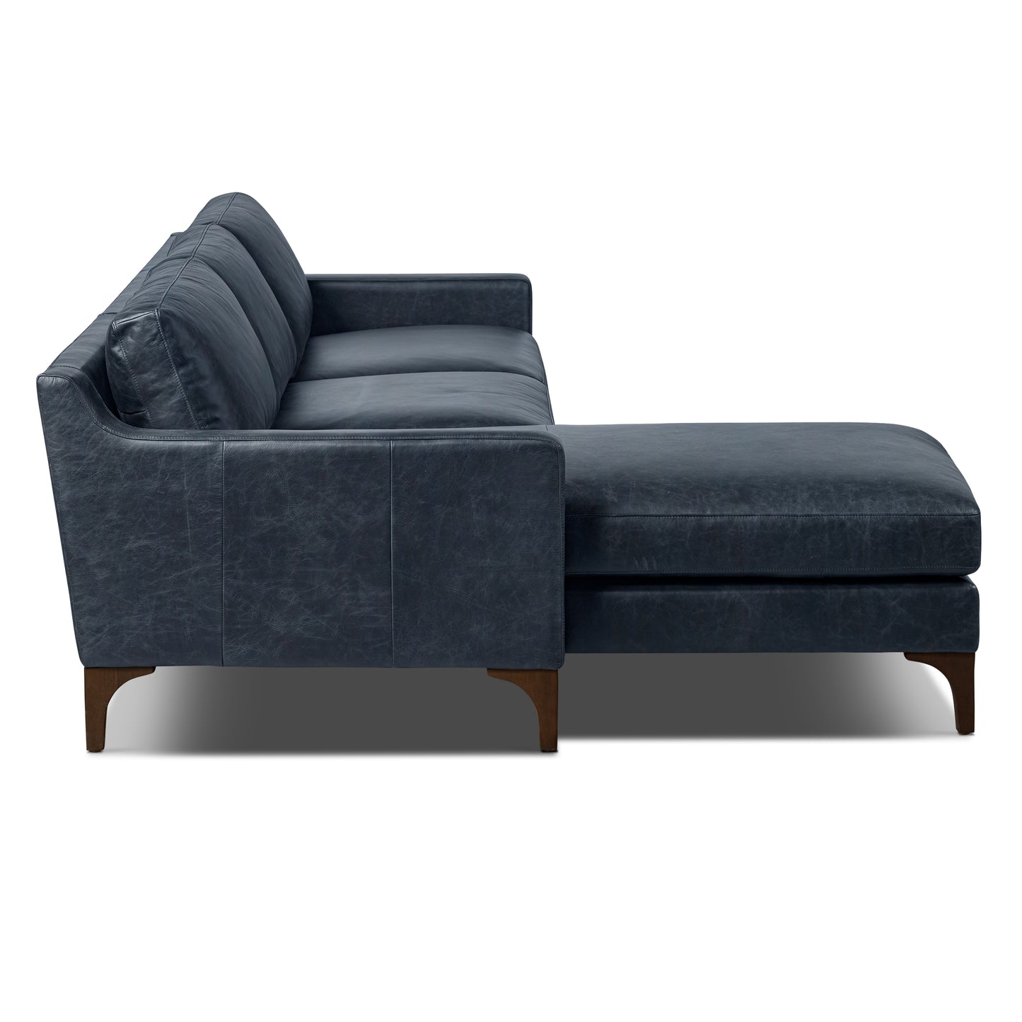 Sorrento 105" Leather Left-Facing Sectional Sofa | Nightfall Blue
