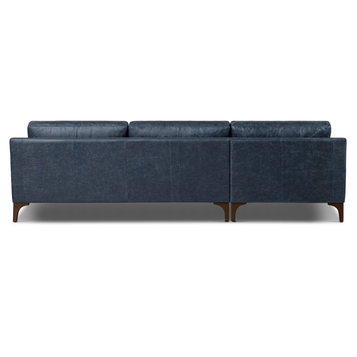 Sorrento 105" Leather Left-Facing Sectional Sofa | Nightfall Blue
