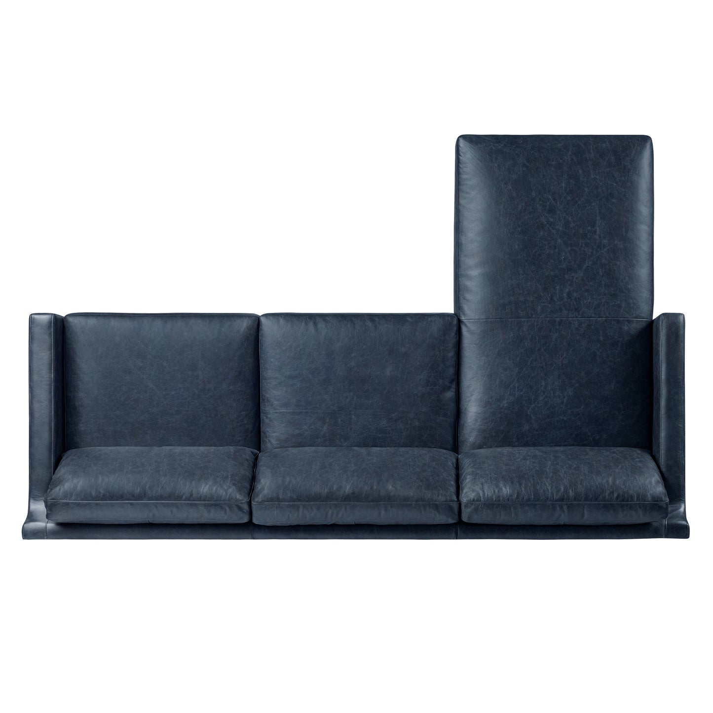 Sorrento 105" Leather Left-Facing Sectional Sofa | Nightfall Blue