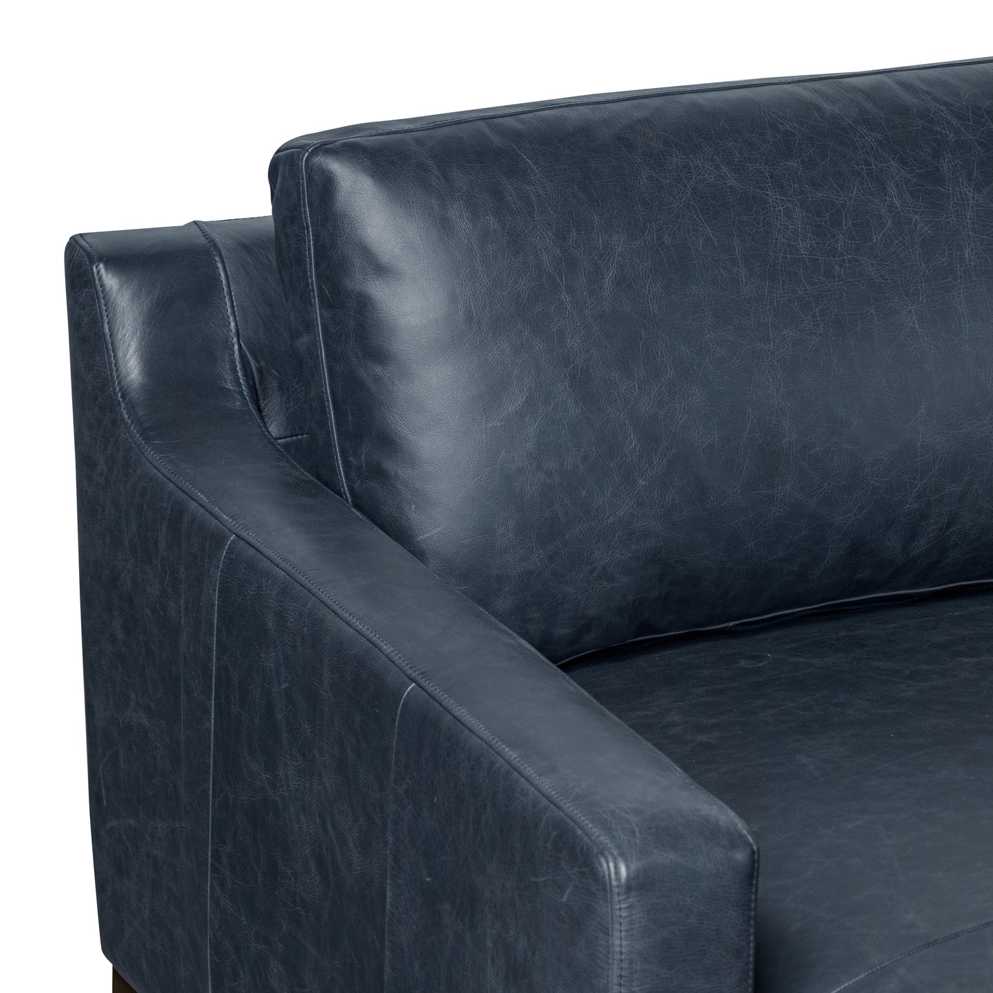 Sorrento 105" Leather Left-Facing Sectional Sofa | Nightfall Blue