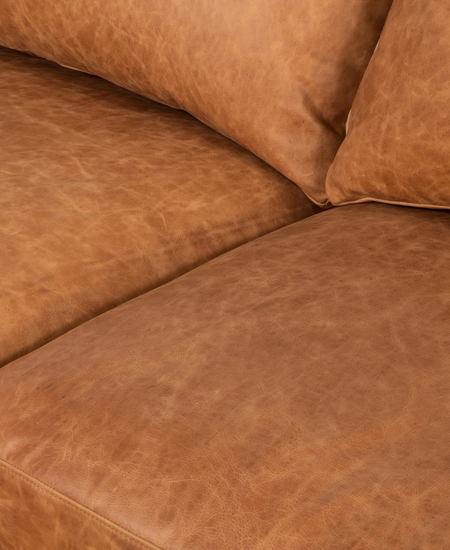 Sorrento 105" Leather Left-Facing Sectional Sofa | Cognac Tan