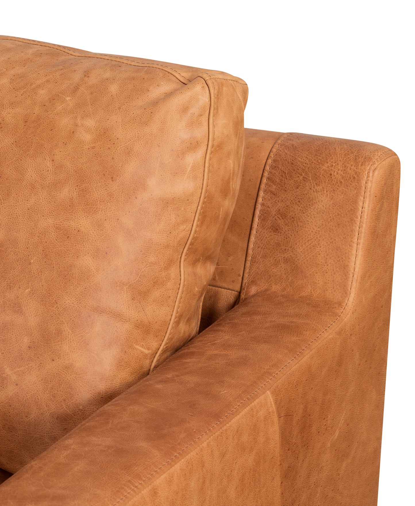 Sorrento 105" Leather Left-Facing Sectional Sofa | Cognac Tan