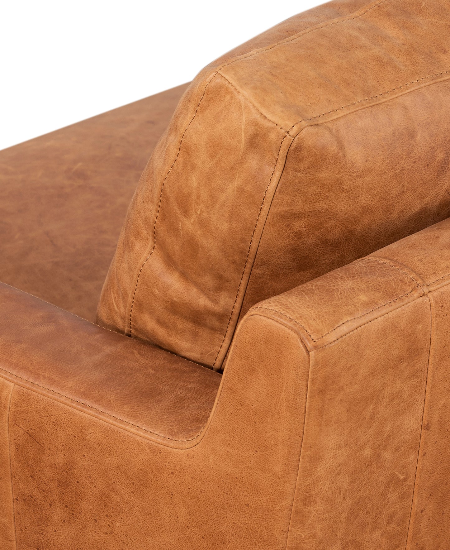 Sorrento 105" Leather Left-Facing Sectional Sofa | Cognac Tan