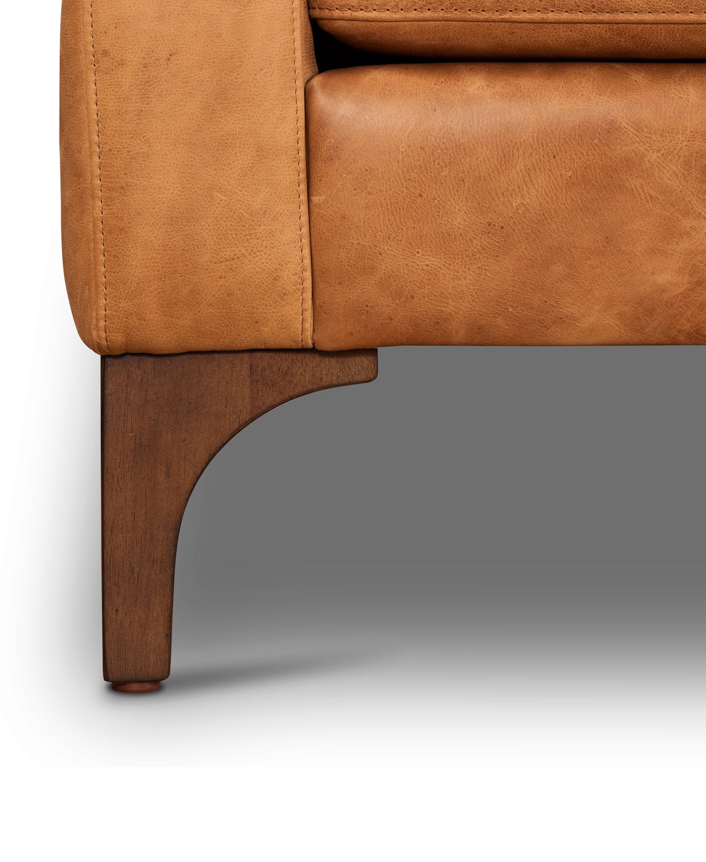 Sorrento 105" Leather Left-Facing Sectional Sofa | Cognac Tan