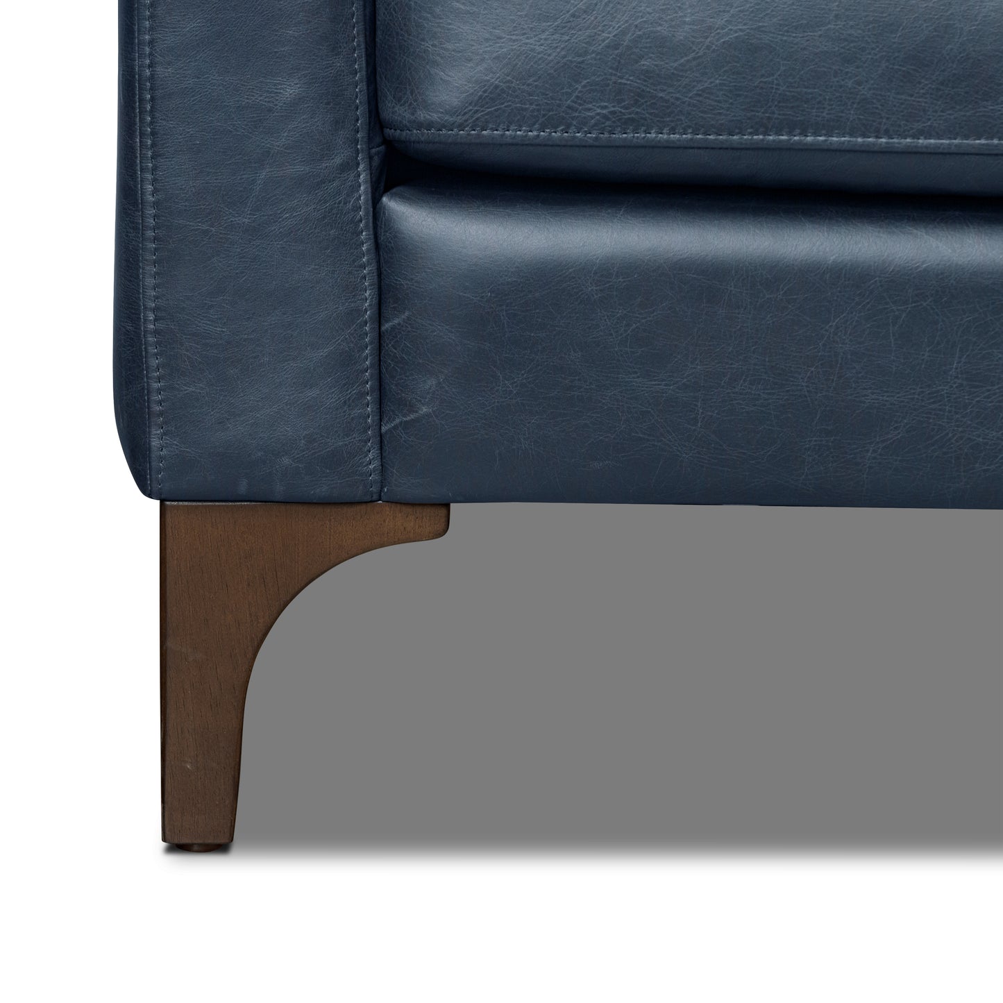 Sorrento 105" Leather Right-Facing Sectional Sofa | Nightfall Blue