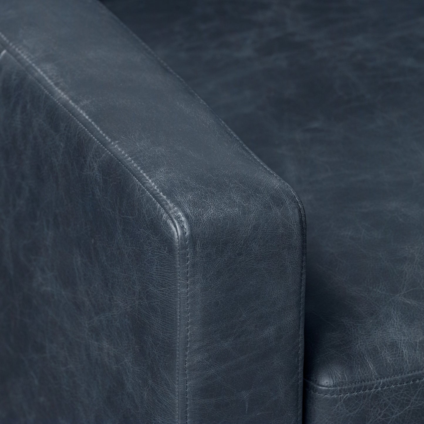 Sorrento 105" Leather Right-Facing Sectional Sofa | Nightfall Blue