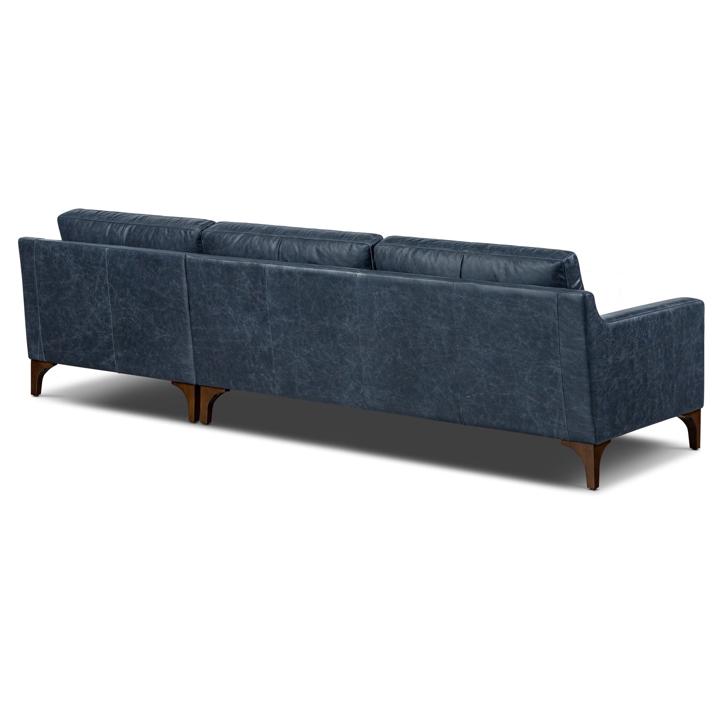 Sorrento 105" Leather Right-Facing Sectional Sofa | Nightfall Blue