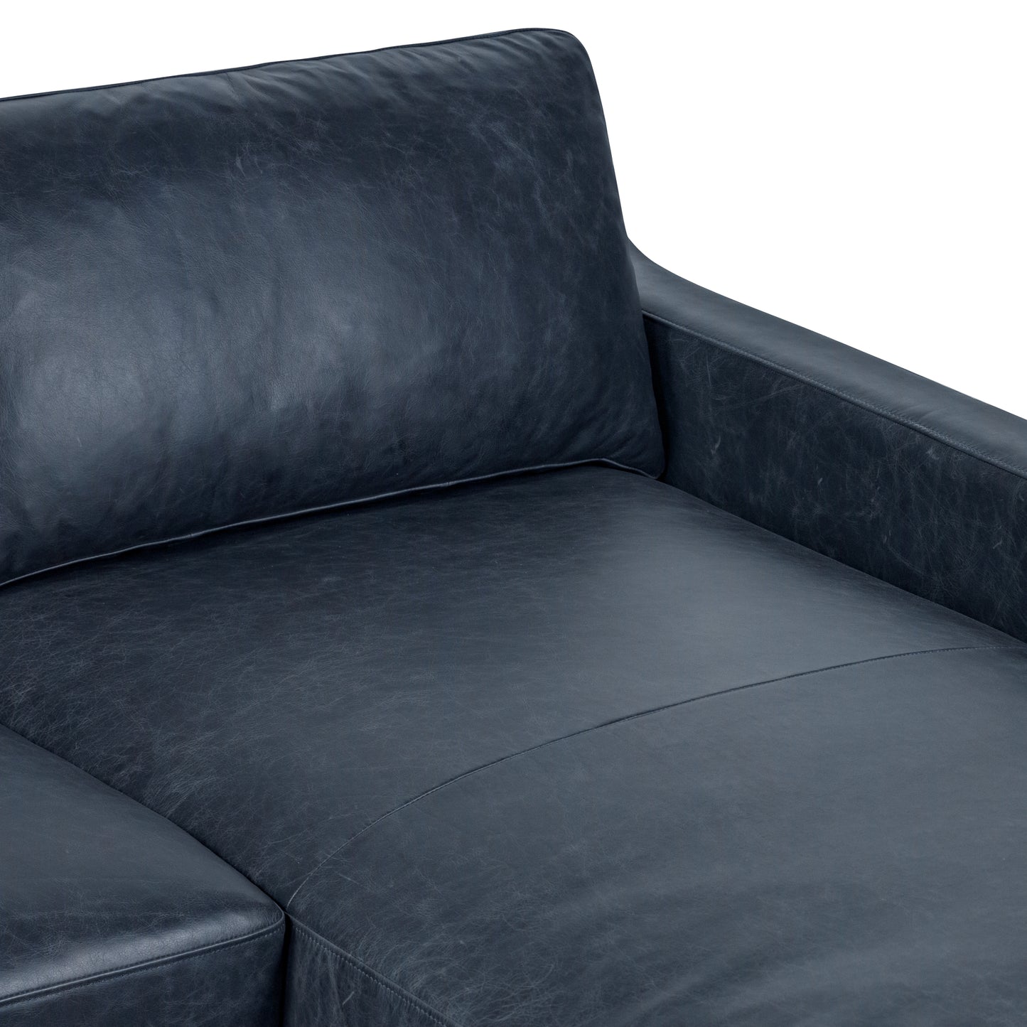 Sorrento 105" Leather Right-Facing Sectional Sofa | Nightfall Blue