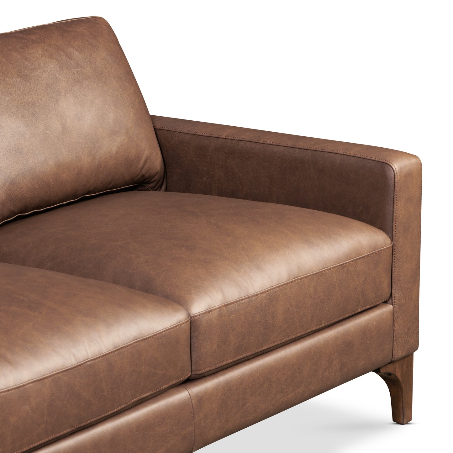 Sorrento 86" Leather Sofa | Caramel Brown