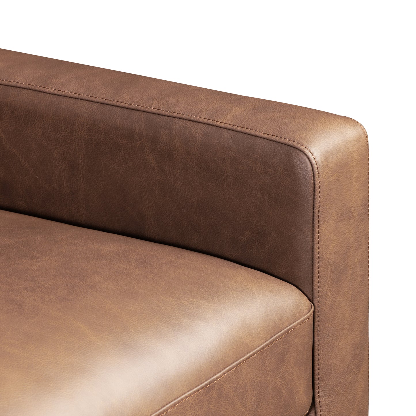 Sorrento 86" Leather Sofa | Caramel Brown