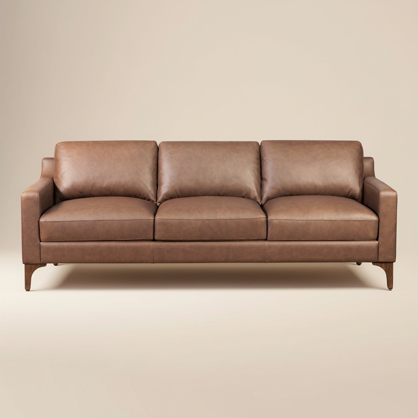 Sorrento 86" Leather Sofa | Caramel Brown