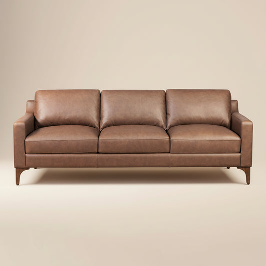 Sorrento 86" Leather Sofa | Caramel Brown