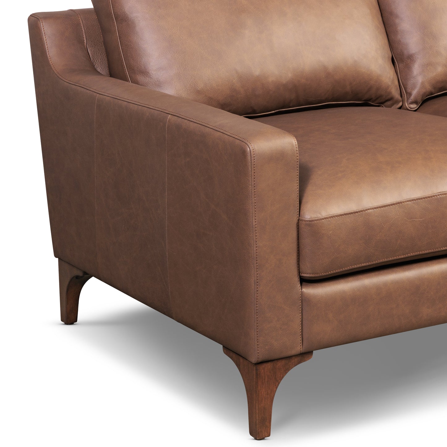 Sorrento 86" Leather Sofa | Caramel Brown