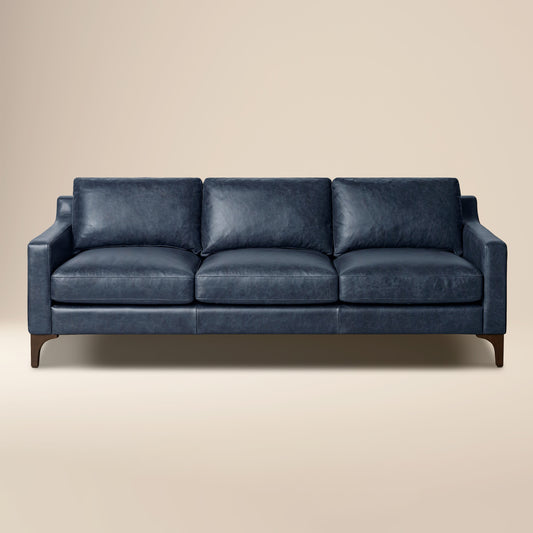 Sorrento 86" Leather Sofa | Nightfall Blue