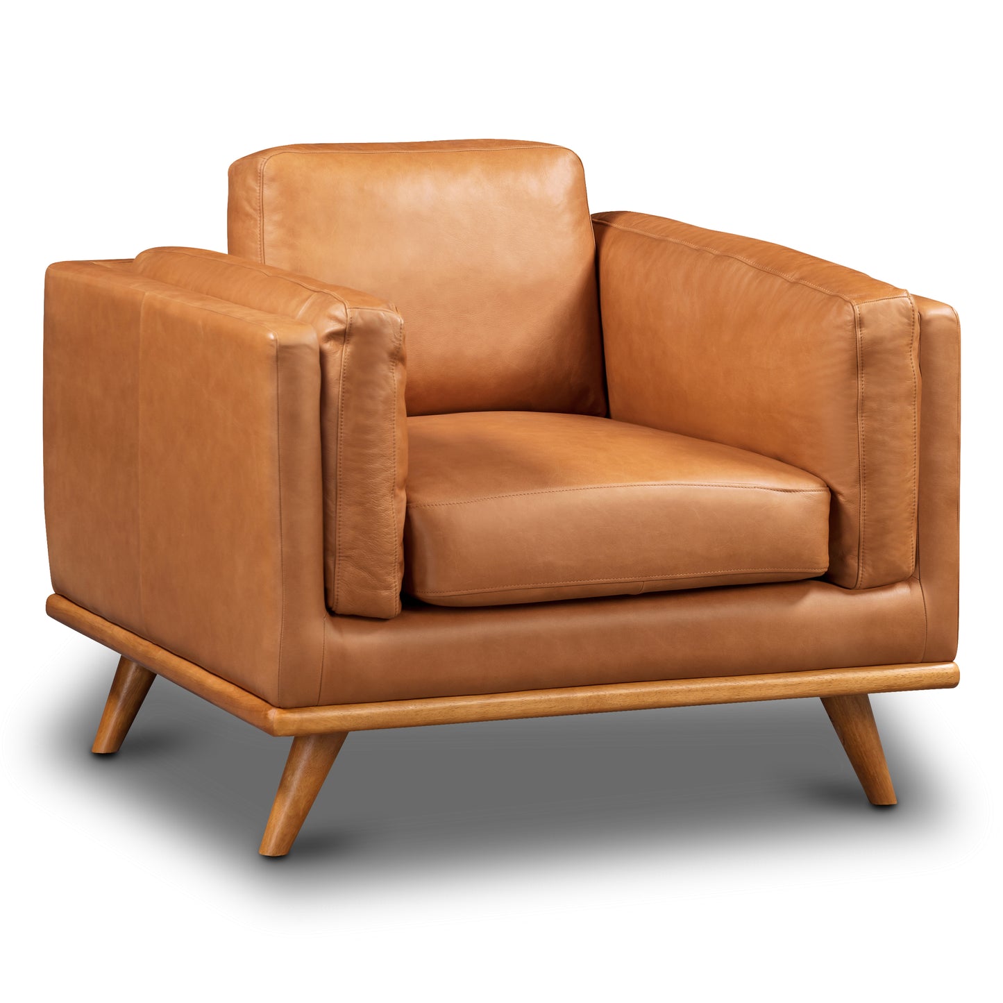 Cadiz Leather Lounge Chair | Saddle Tan