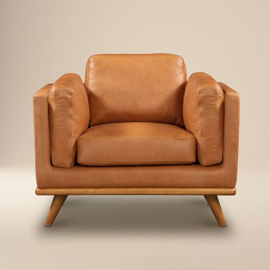 Cadiz Leather Lounge Chair | Saddle Tan