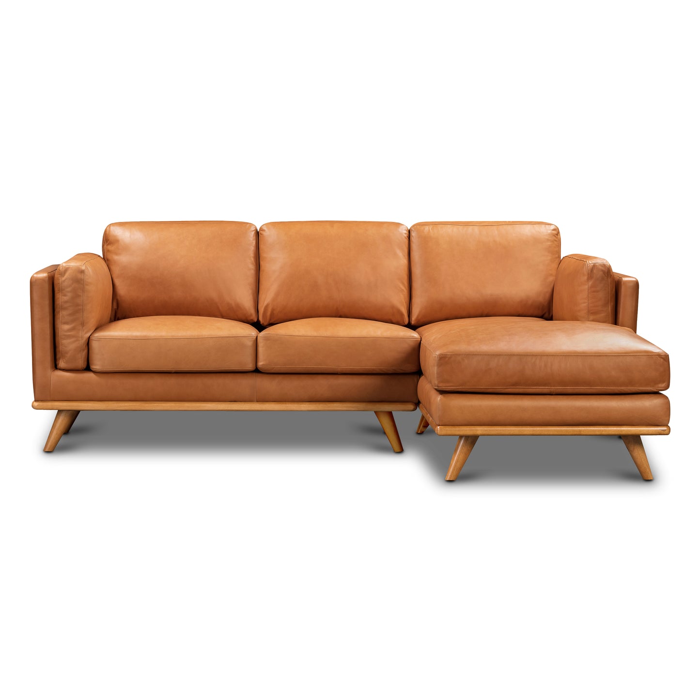 Cadiz 90" Leather Right-Facing Sectional Sofa | Saddle Tan