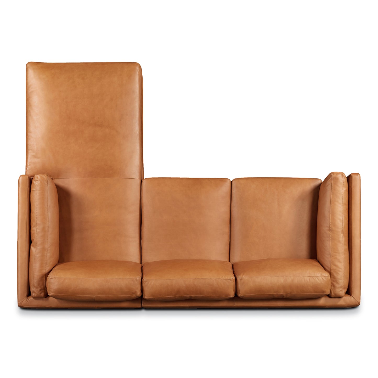 Cadiz 90" Leather Right-Facing Sectional Sofa | Saddle Tan
