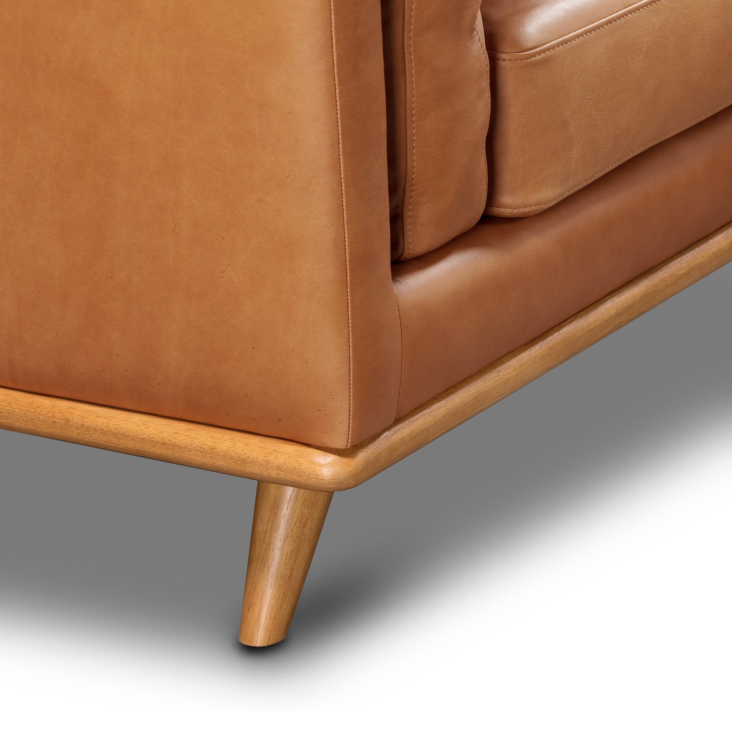 Cadiz 90" Leather Right-Facing Sectional Sofa | Saddle Tan