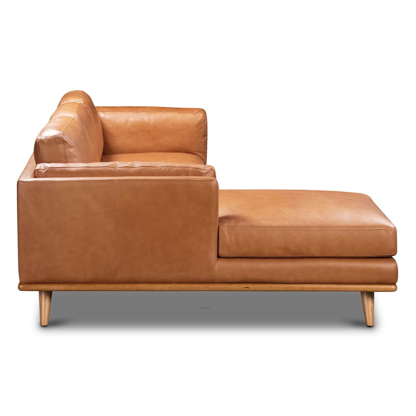 Cadiz 90" Leather Left-Facing Sectional Sofa | Saddle Tan