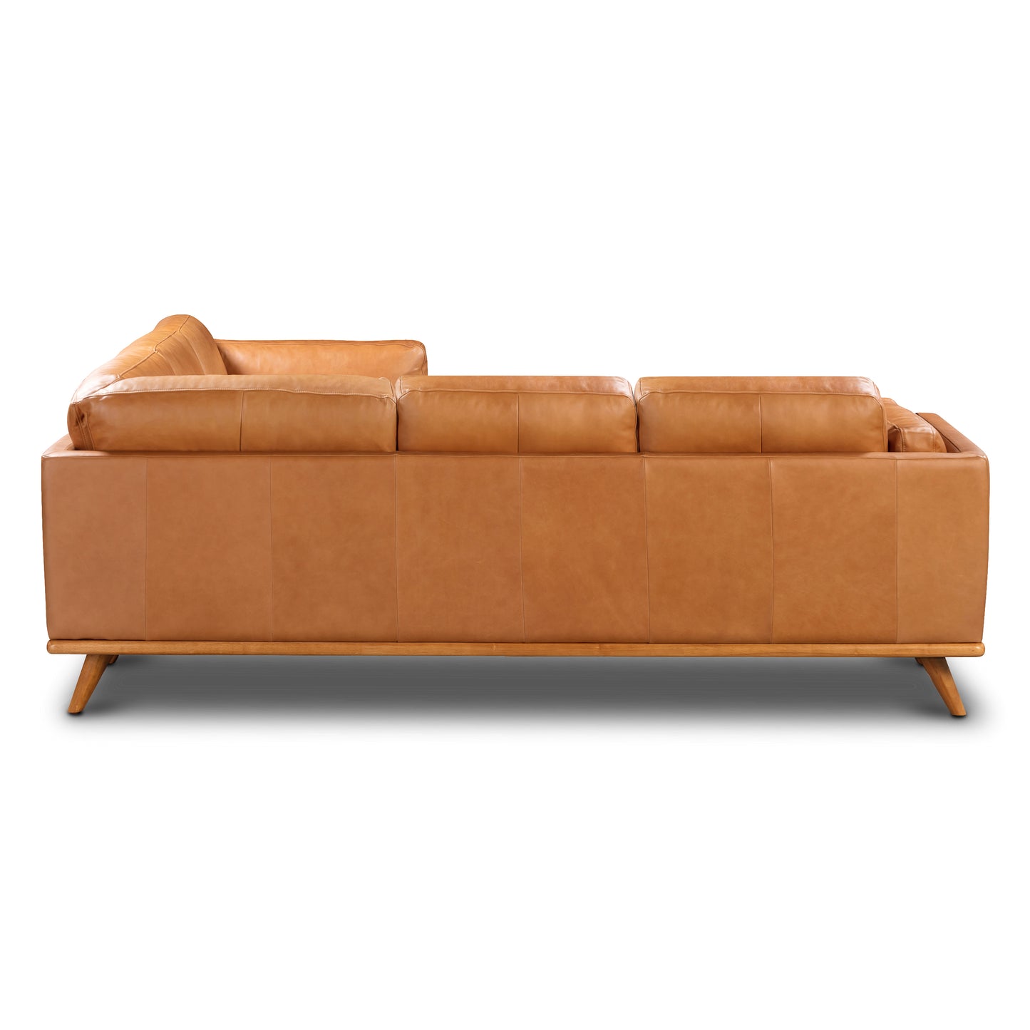 Cadiz 92" Leather L-Shaped Corner Sectional Sofa | Saddle Tan