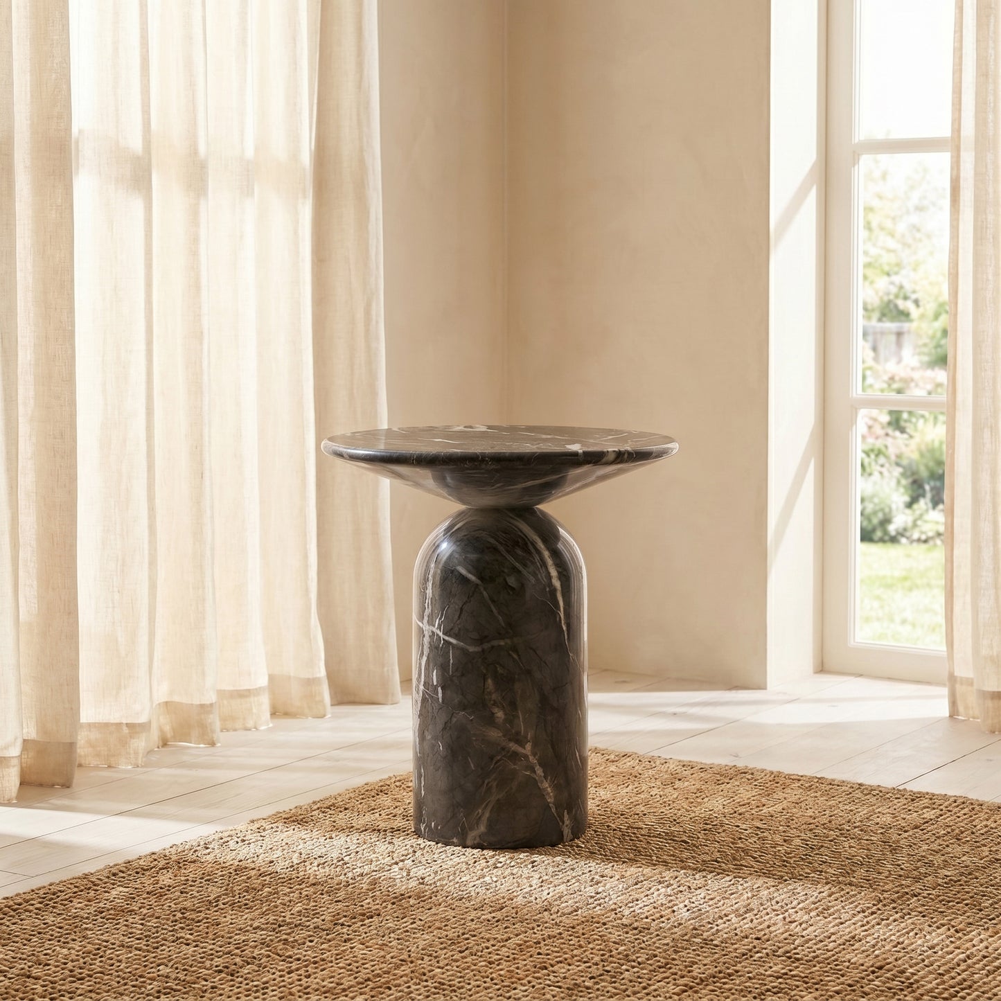 Wels End Table | Black Marble