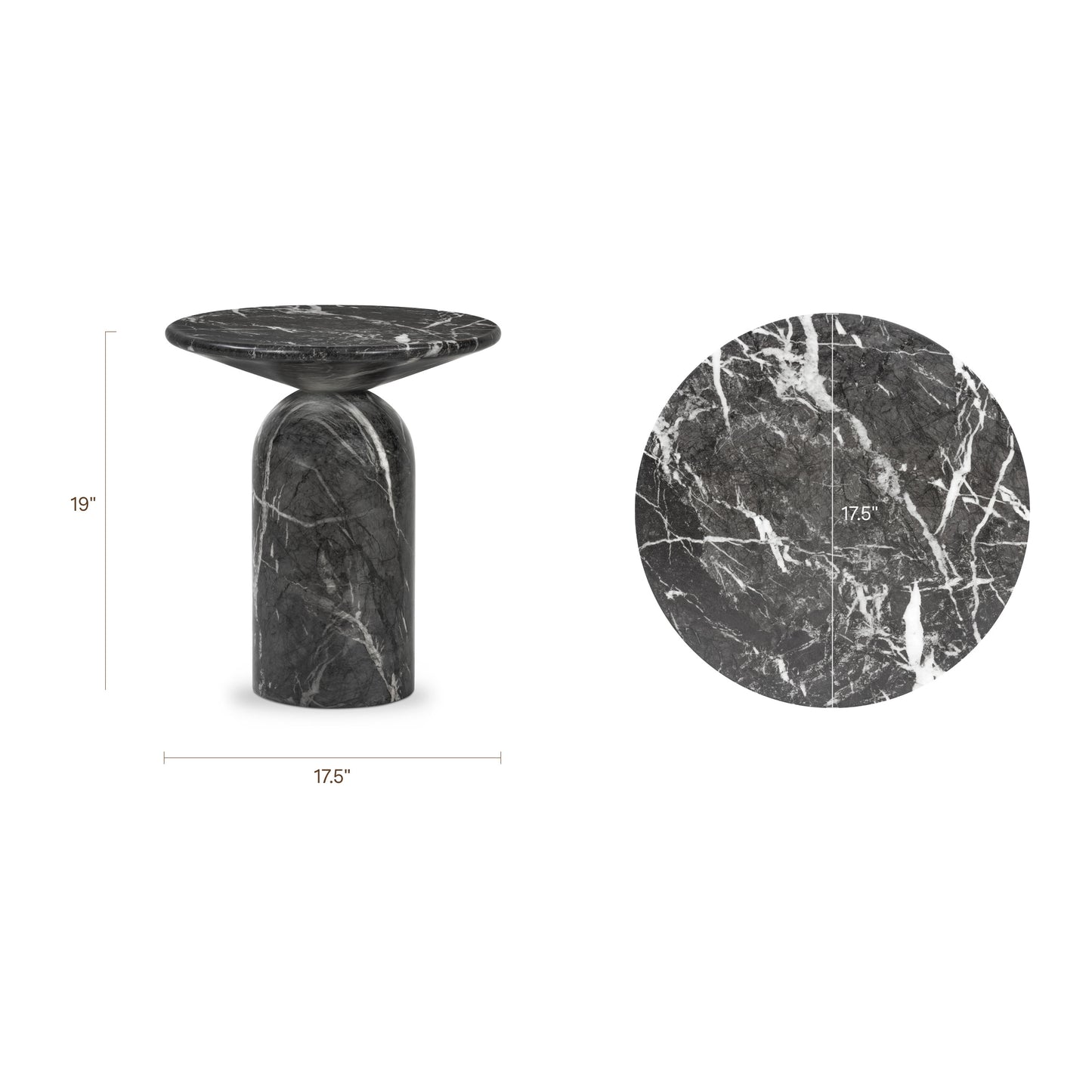 Wels End Table | Black Marble