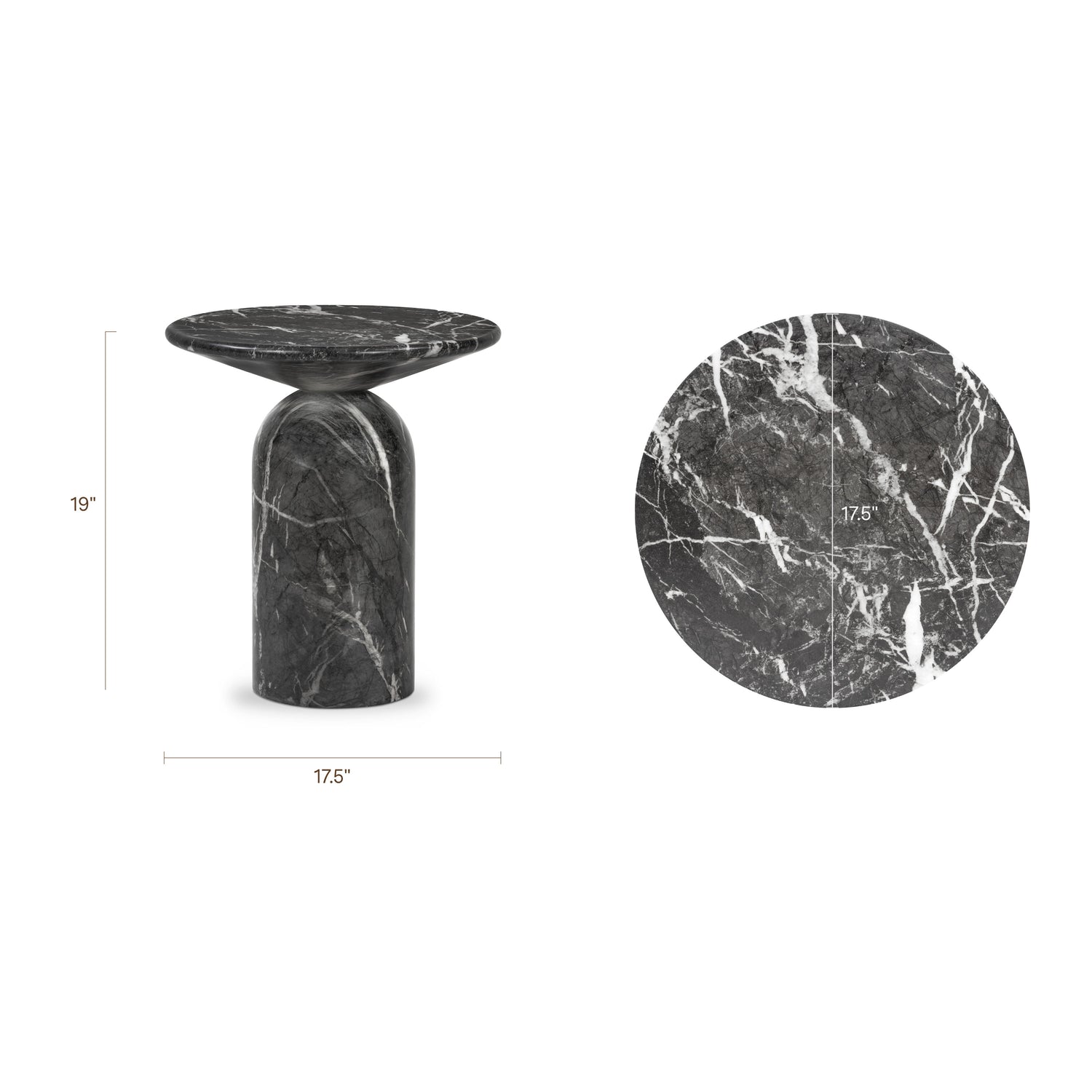 Wels End Table | Black Marble 