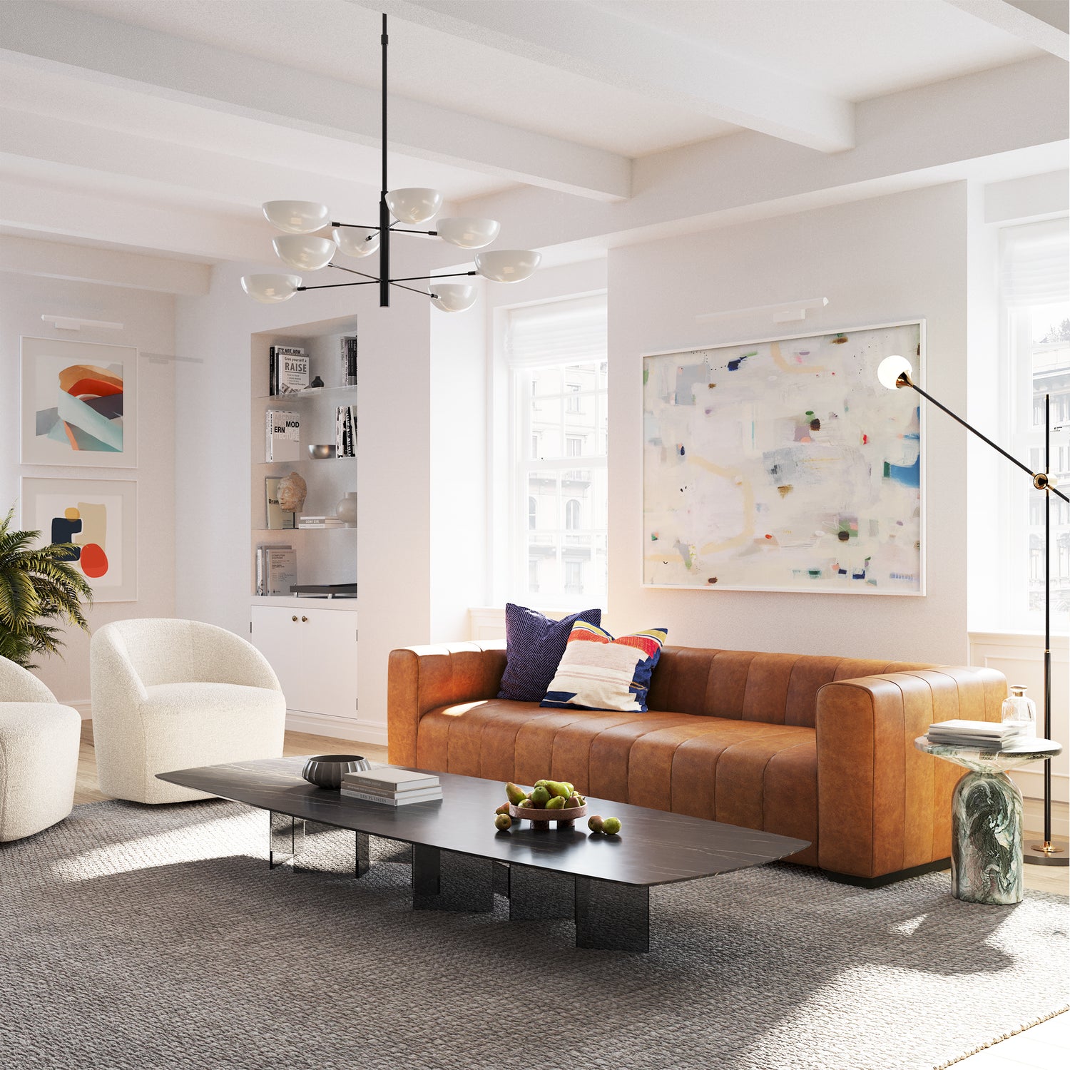 Wels End Table | Green Marble 