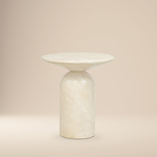 Wels End Table | Sandstone White