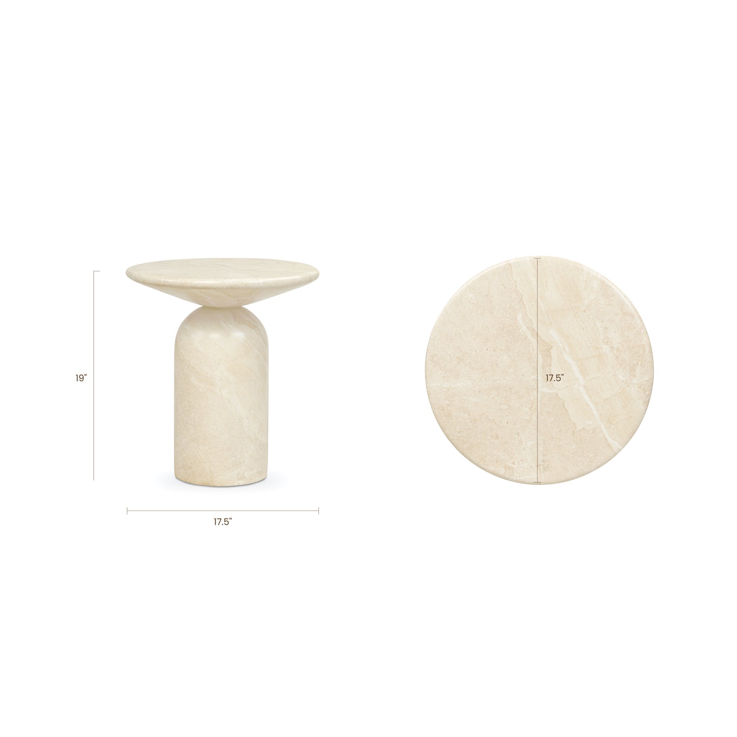 Wels End Table | Sandstone White