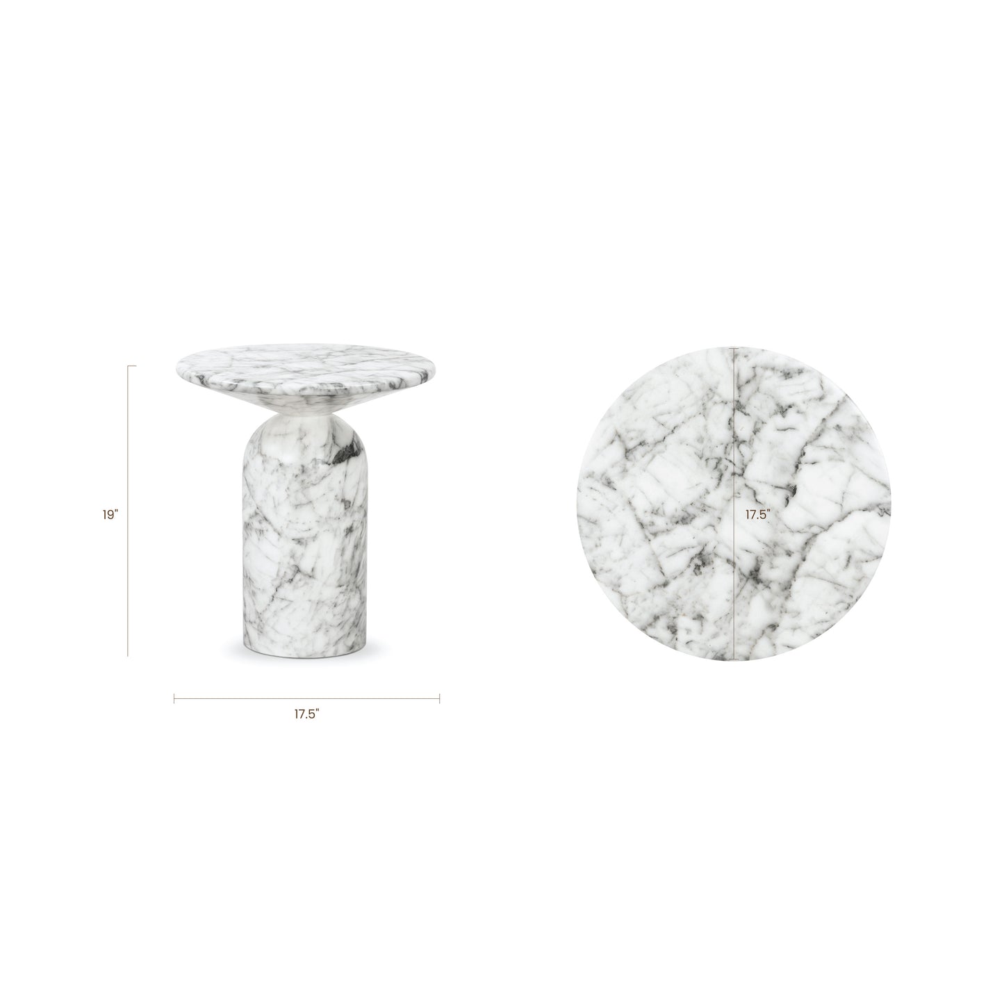 Wels End Table | White Marble