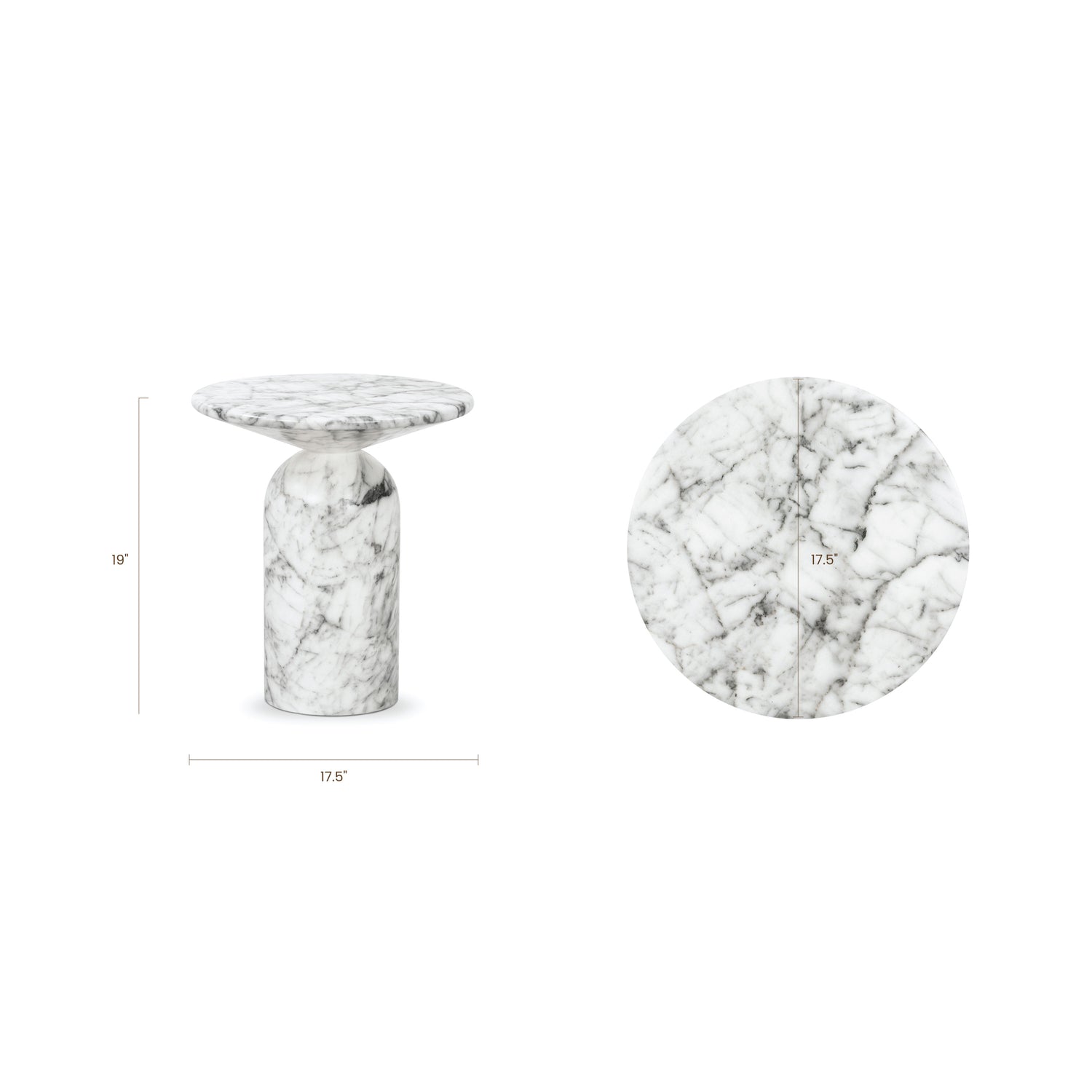 Wels End Table | White Marble 