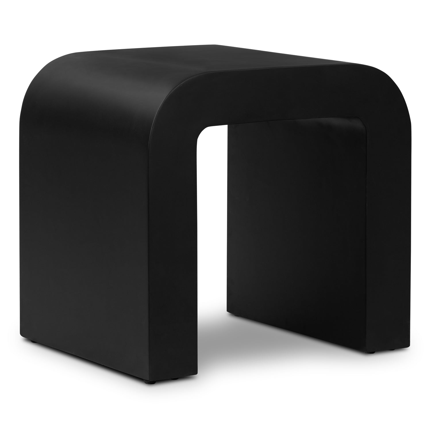 Naples Horseshoe Side Table | Black Concrete 