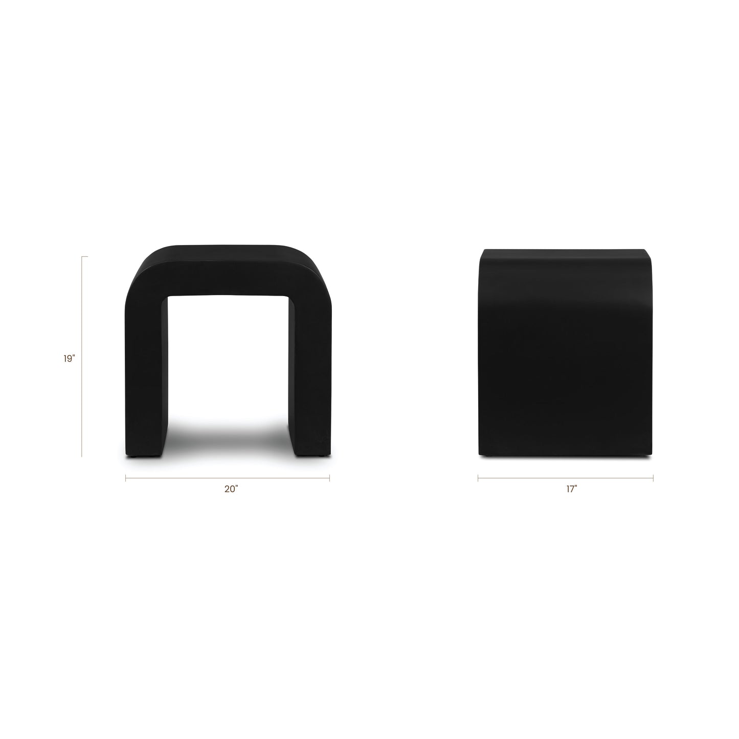 Naples Horseshoe Side Table | Black Concrete