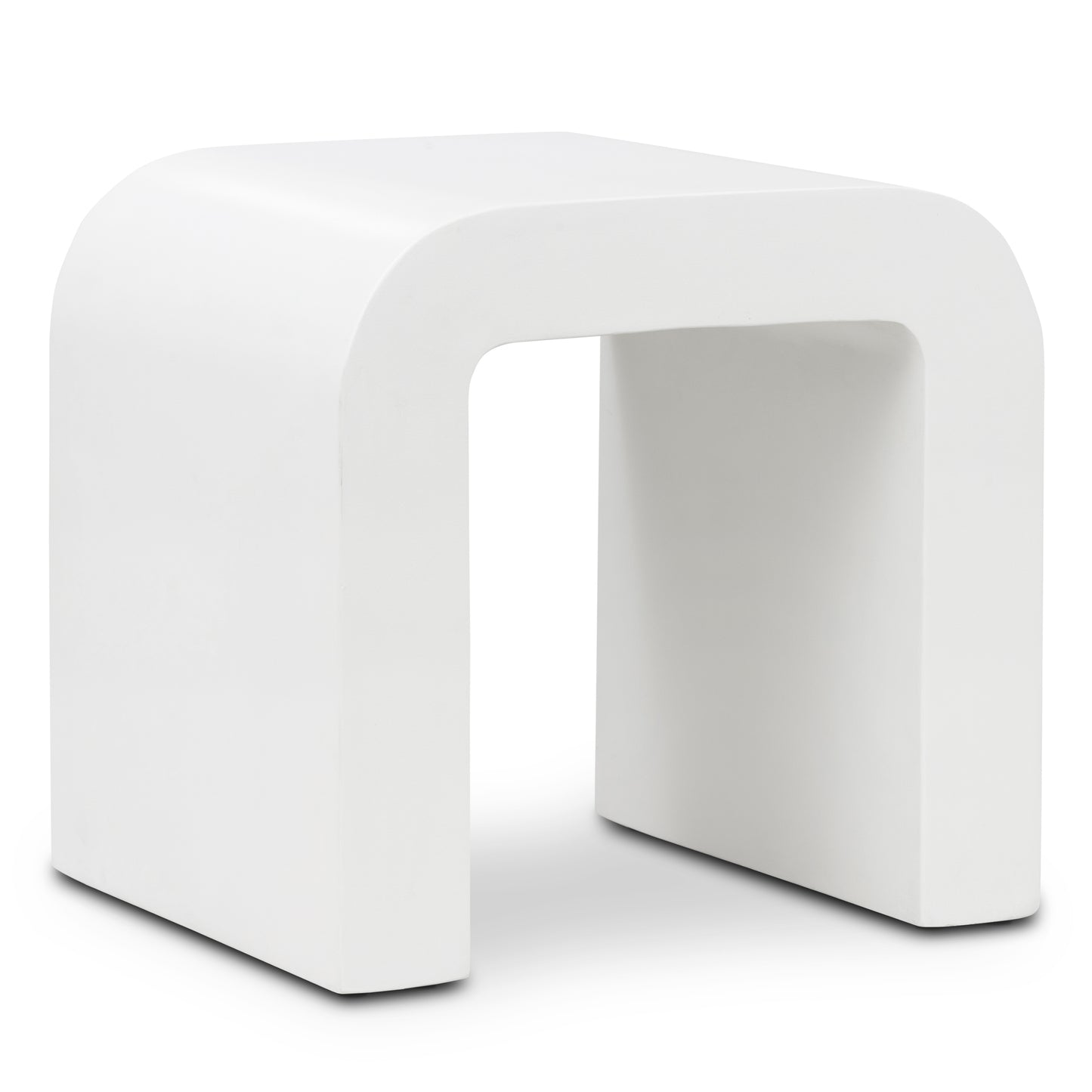Naples Horseshoe Side Table | Ivory Concrete