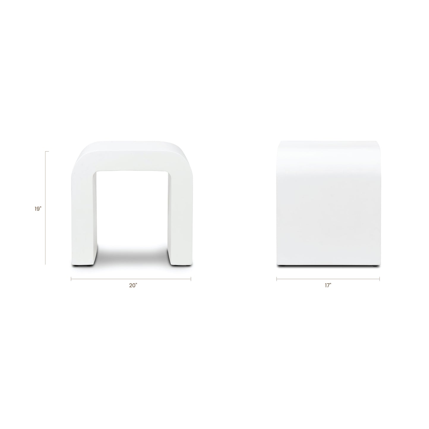Naples Horseshoe Side Table | Ivory Concrete