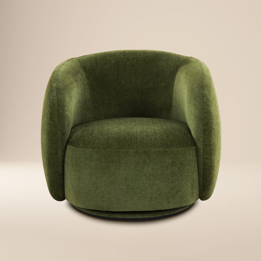 Poole Swivel Lounge Chair | Distressed Green