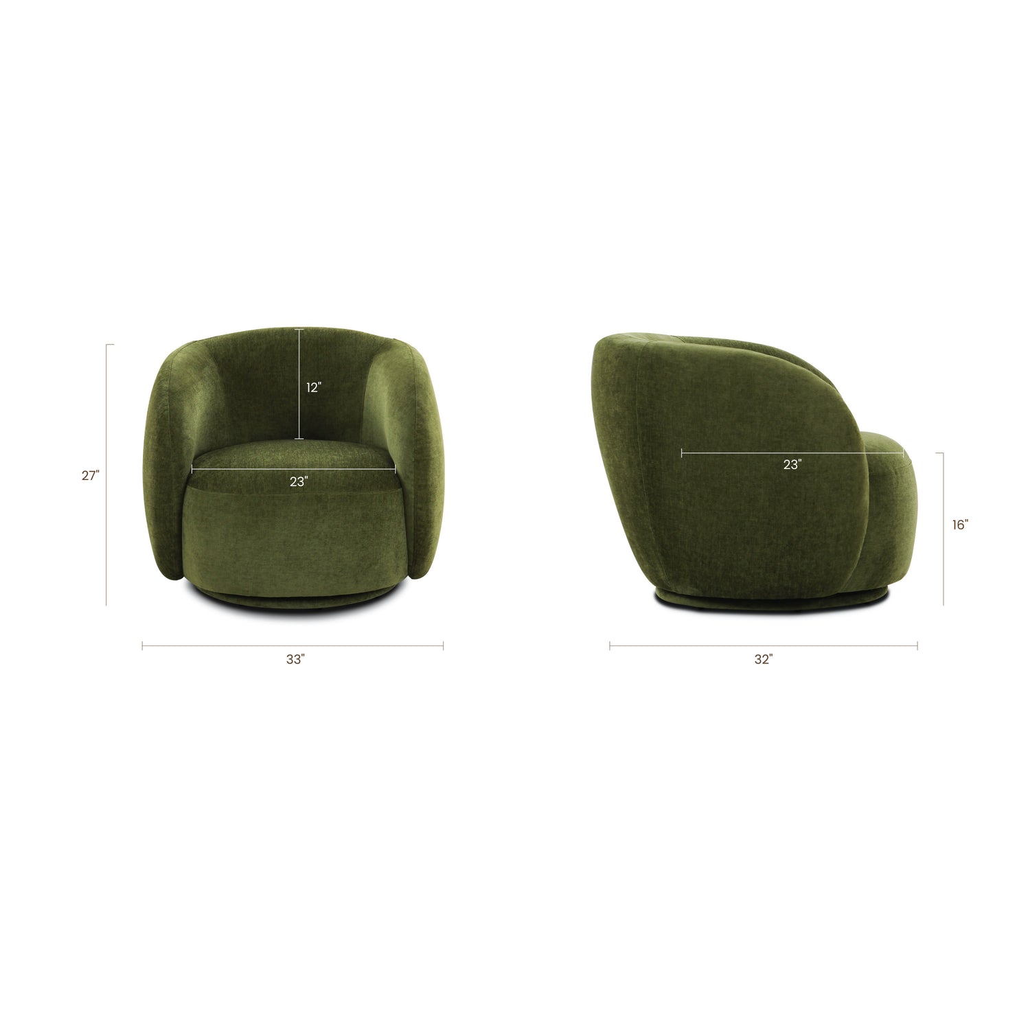Poole Swivel Lounge Chair | Distressed Green 