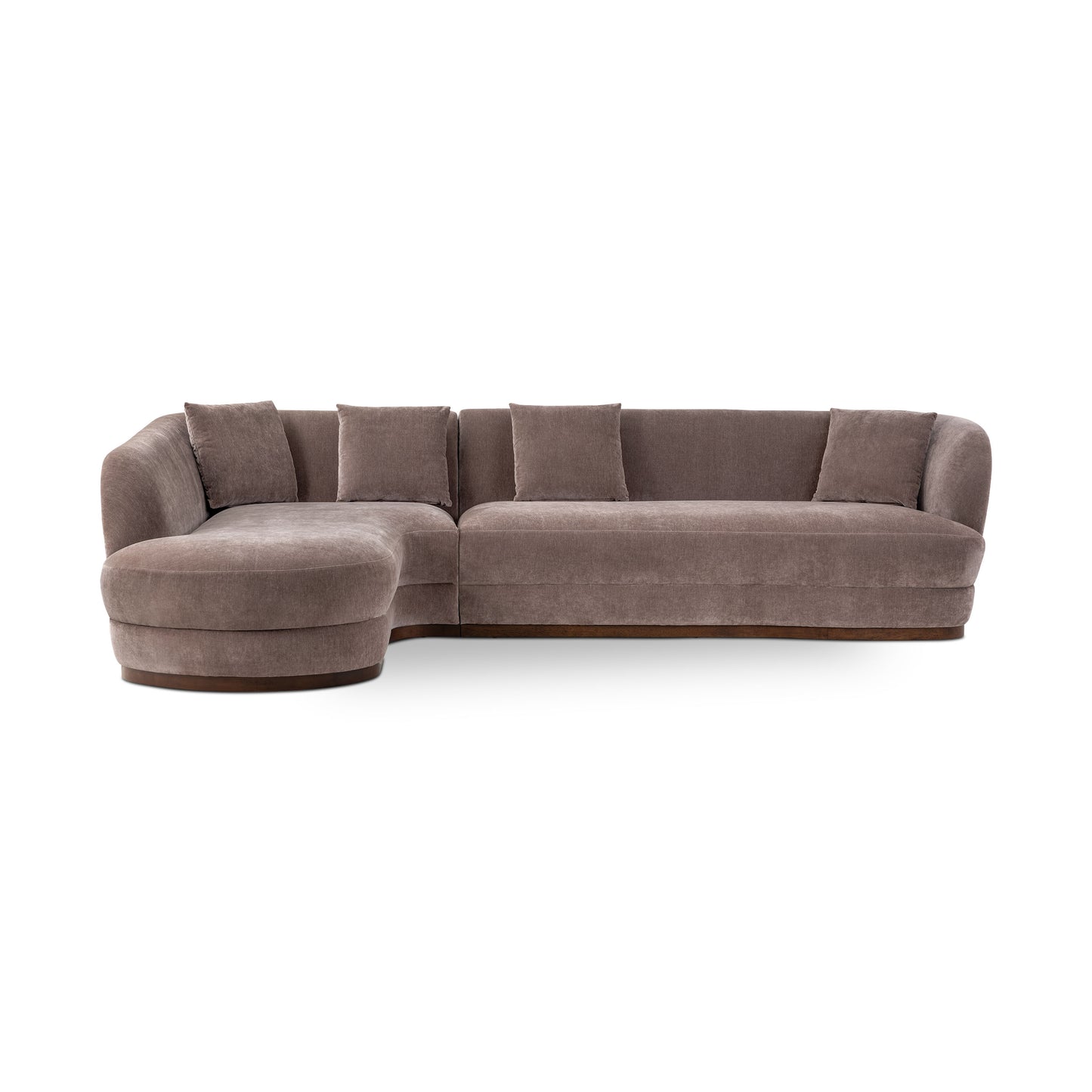Arles 126" Left-Facing Bumper Chaise Sectional | Willow Brown