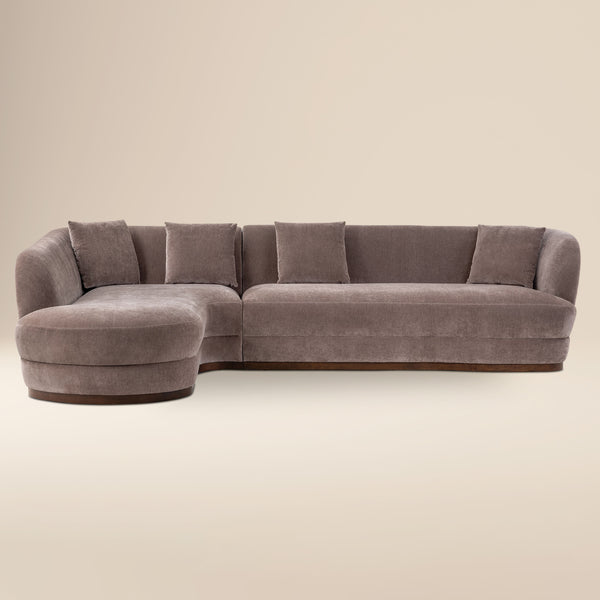 Arles 126" Left-Facing Bumper Chaise Sectional | Willow Brown